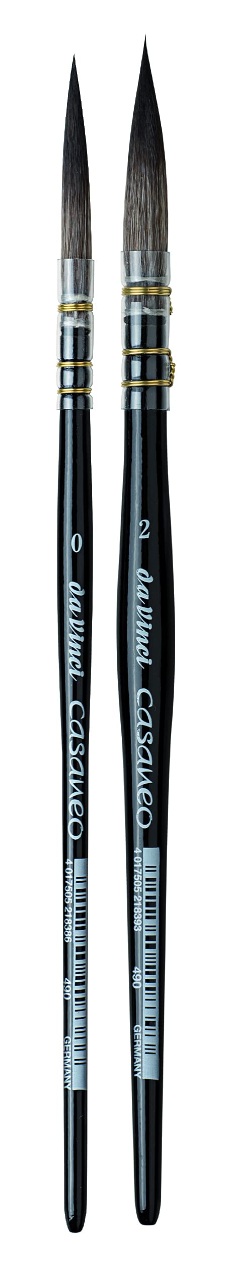 مجموعة فرش ألوان مائية من دافنشي 4227A2 - سلسلة 490، مجموعة فرش كاسانيو كويل لاينر 2 بمقاسين 0 و2